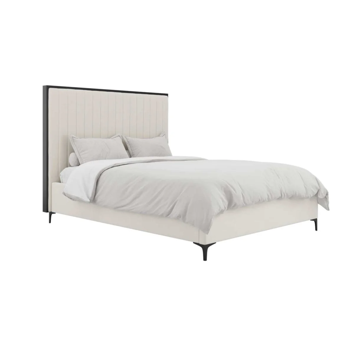 Killarney King Bed Velvet Tall Ribbed Headboard - Brown – image 2