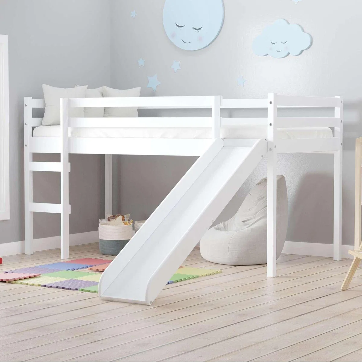 Slide Cabin Bed Frame Single Birlea Frankie - White