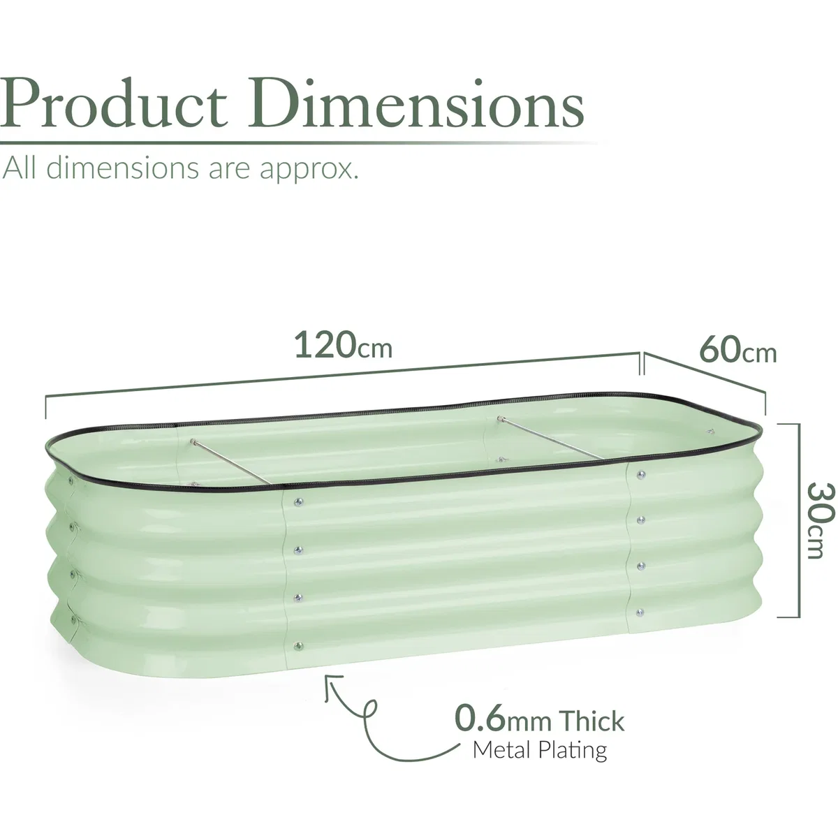 Christow Rectangle Raised Garden Bed - Sage / 120cm – image 7
