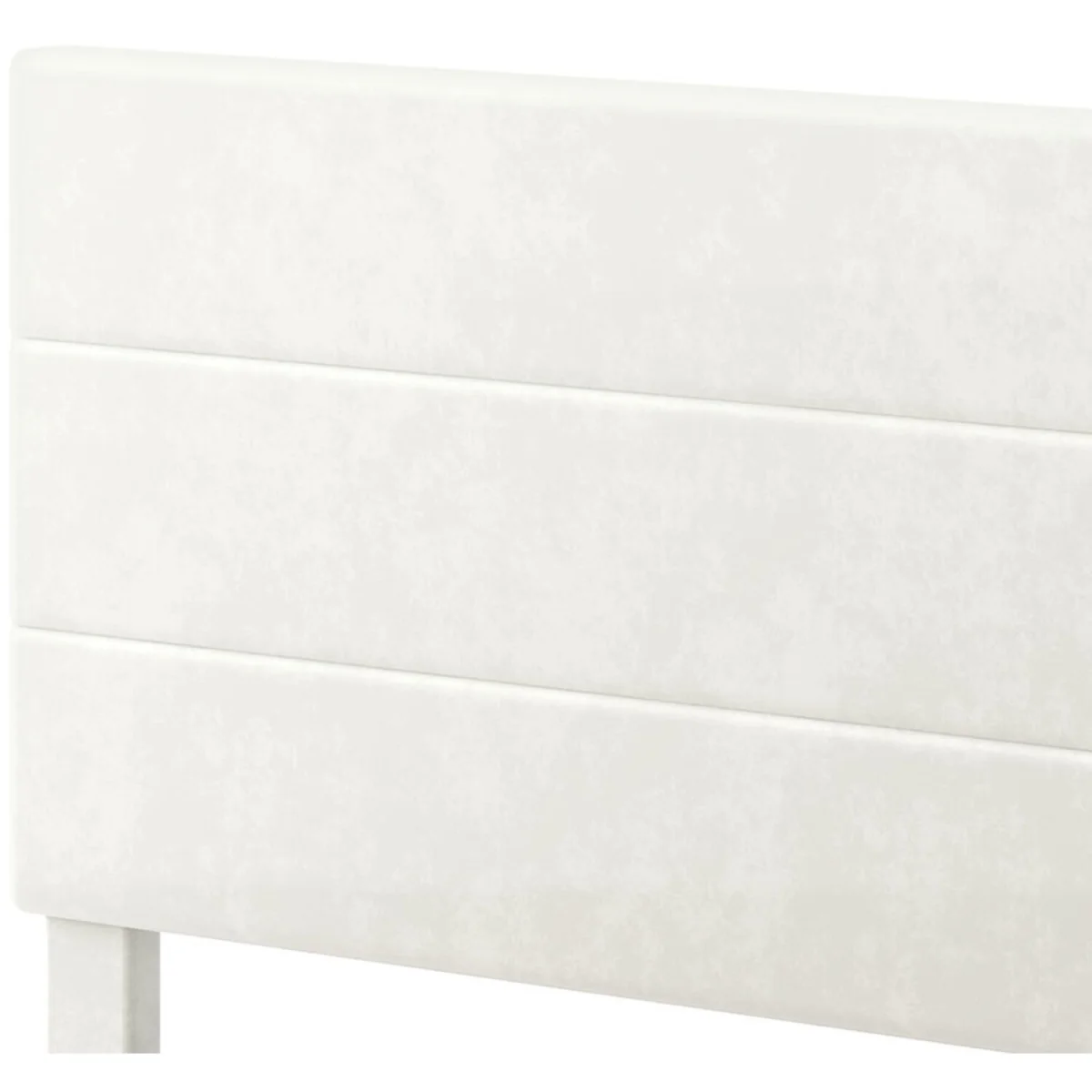 Double Bed Frame with Upholstered Headboard Velvet Foam White Fabric - White – image 5