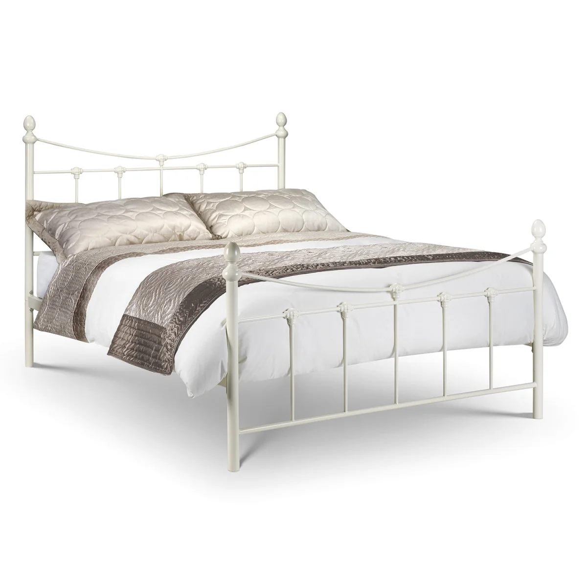 Rebecca White Bed Frame - Stone White Satin / Single – image 2