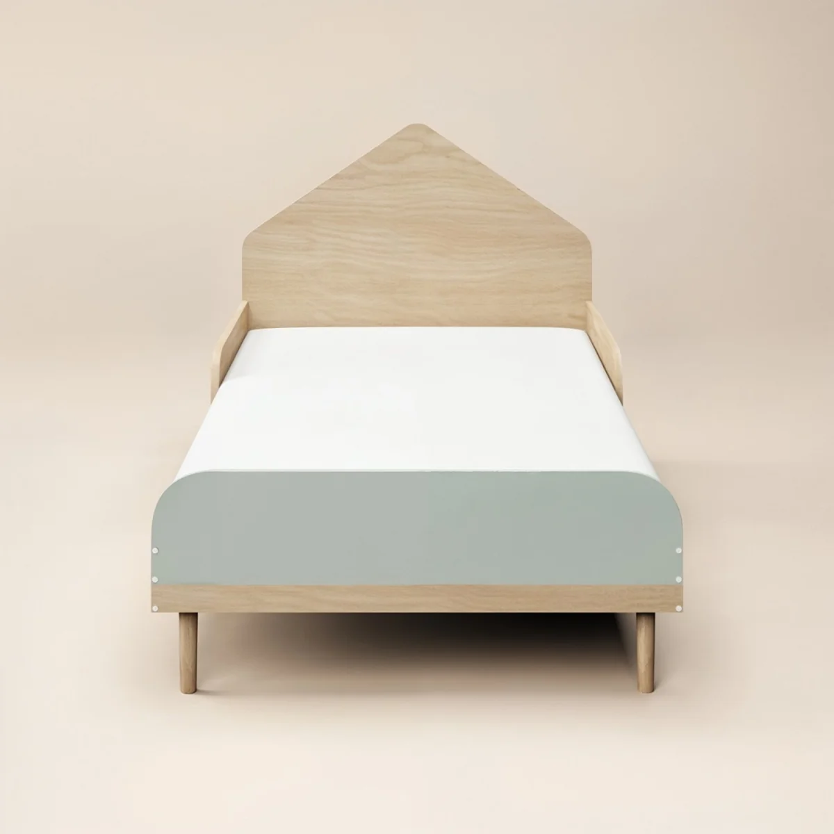 Noah Single Bed Oak - Sage Green – image 1