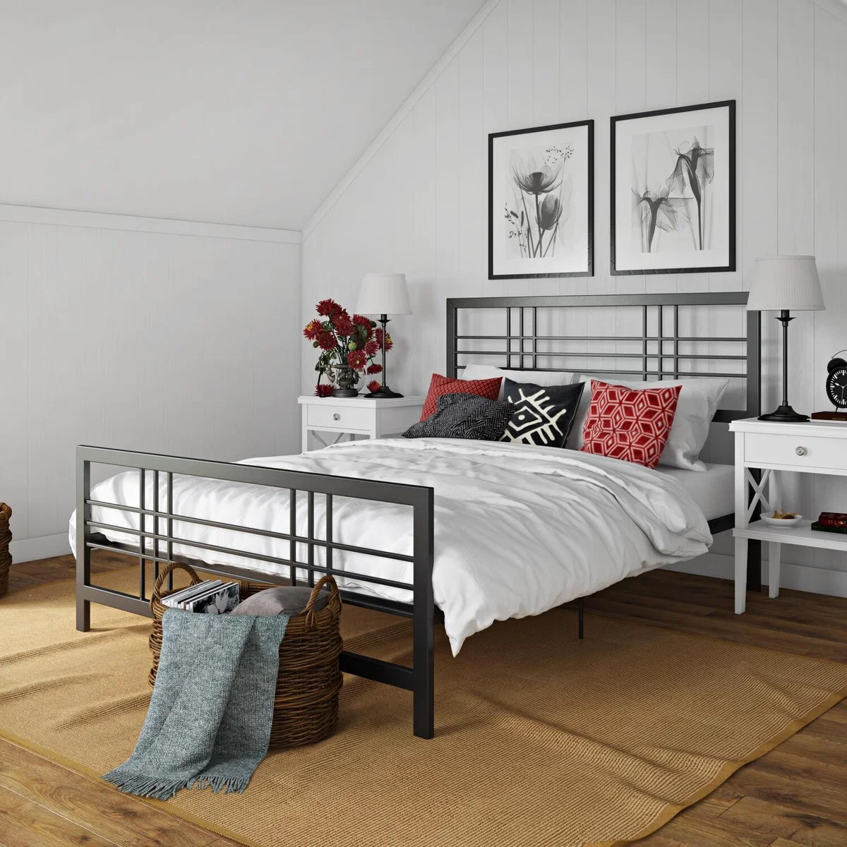 Burbank Metal Bed - Black / King