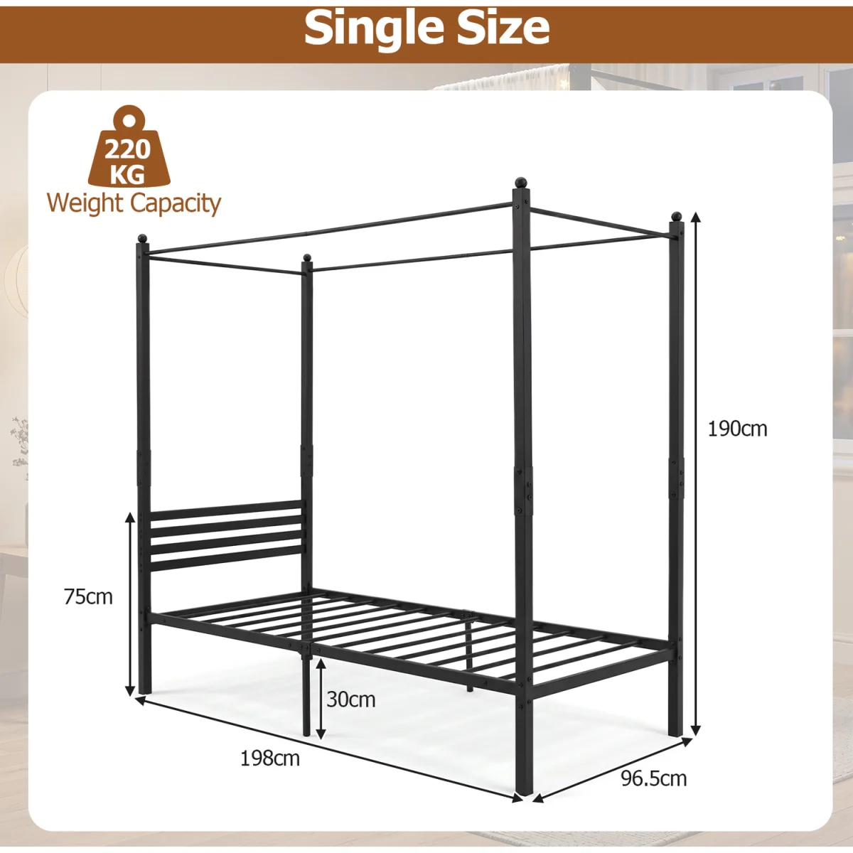 Modern Canopy Bed Frame – image 3