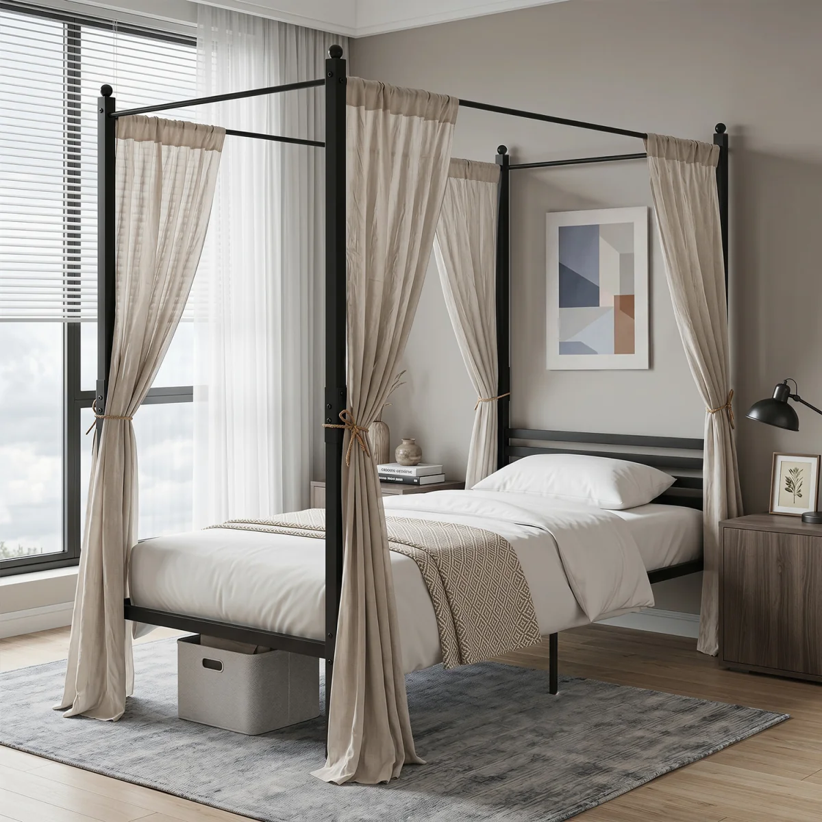 Modern Canopy Bed Frame – image 4