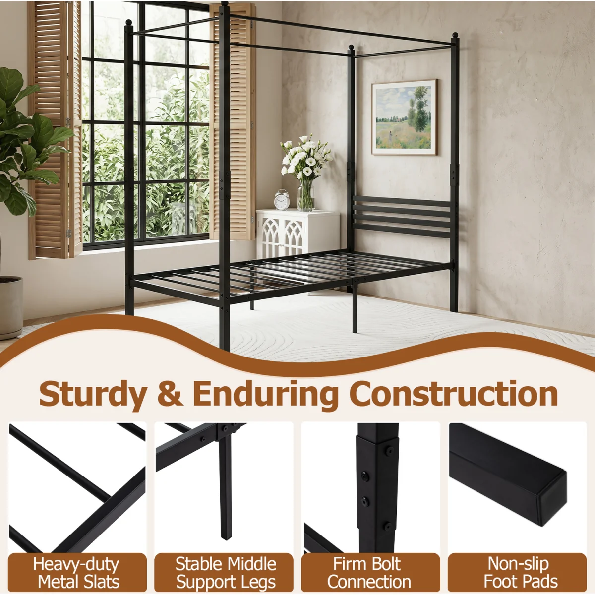 Modern Canopy Bed Frame – image 8