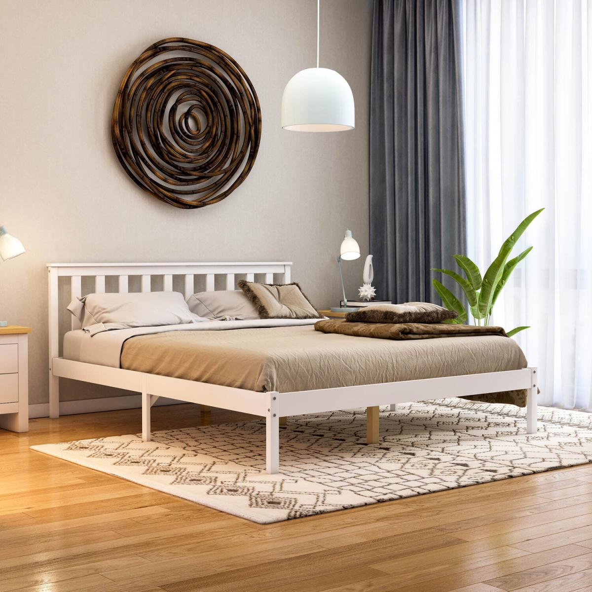 Milan Wooden Low Foot End Bed - White / 23.3kg – image 2