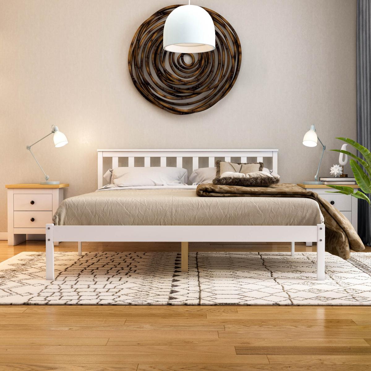 Milan Wooden Low Foot End Bed - White / 23.3kg – image 3