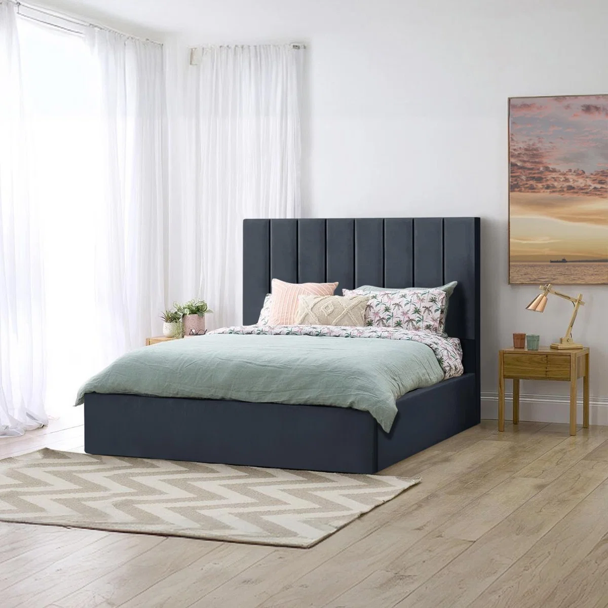 Gloria Bed Frame - Grey / Superking