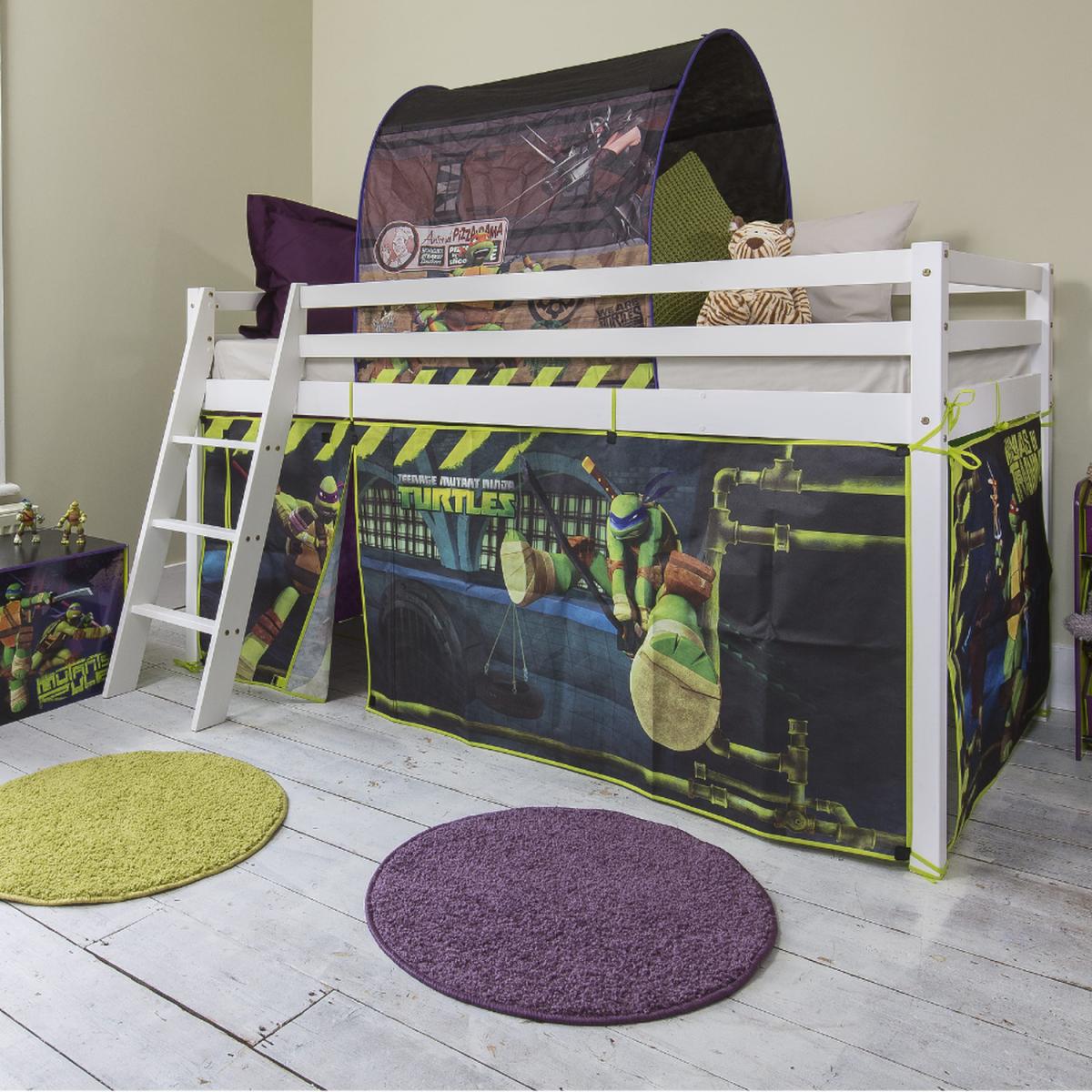 Moro Cabin Bed with TMNT Package in White - White