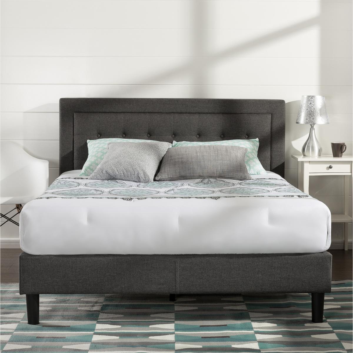 Dachelle Upholstered Bed Frame - Dark Grey