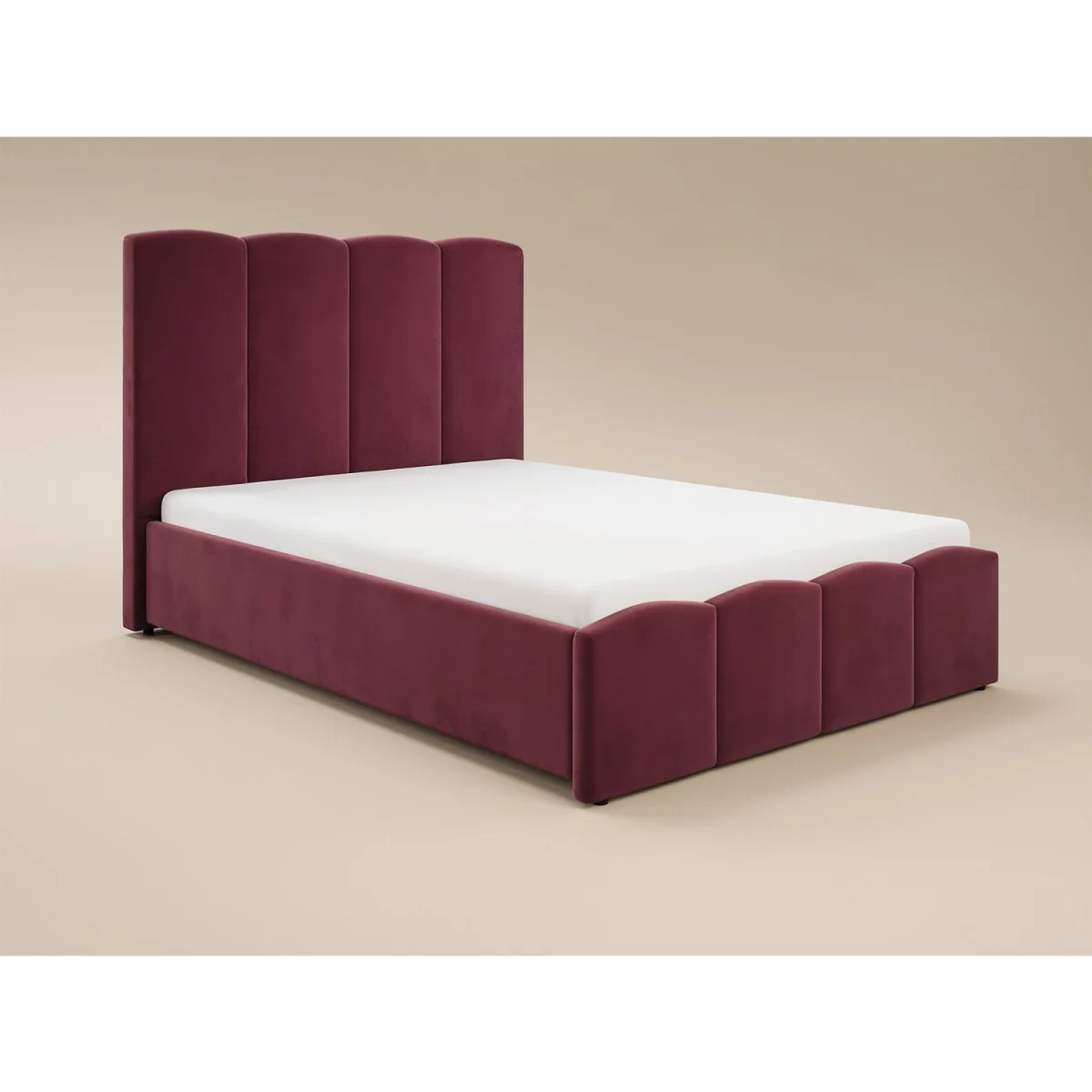 Enrica Upholstered Panel Bed Frame Burgundy King - Burgundy – image 2