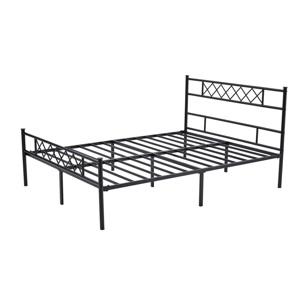 MCC Direct King Size 5FT Metal Bed Frame with Headboard and Footboard Felix - Black