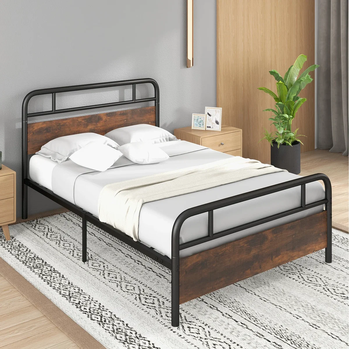 Double Size Metal Bed Frame-Black - Black – image 5