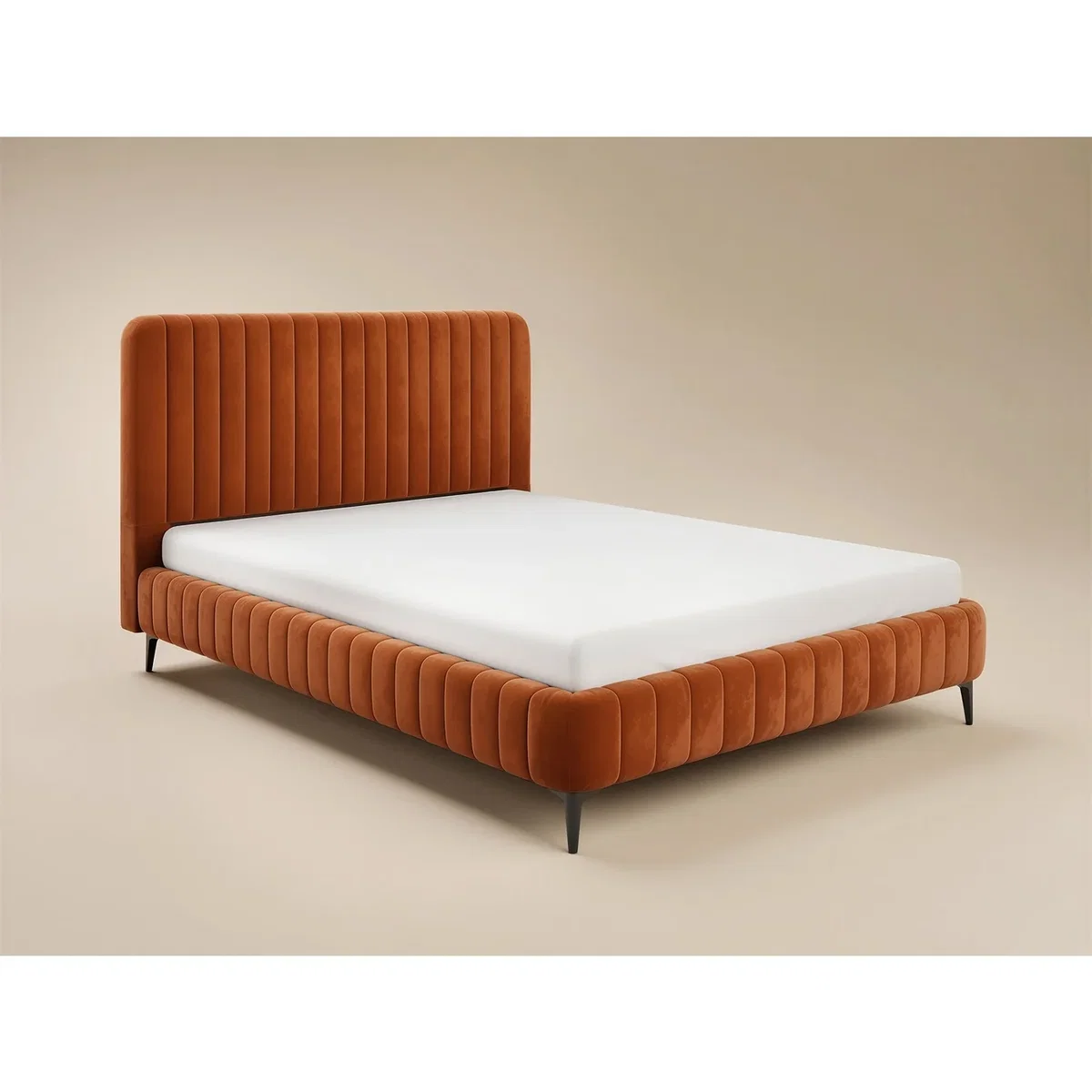 Adelaide Upholstered Bed Frame Burnt Orange King - Burnt Orange – image 4