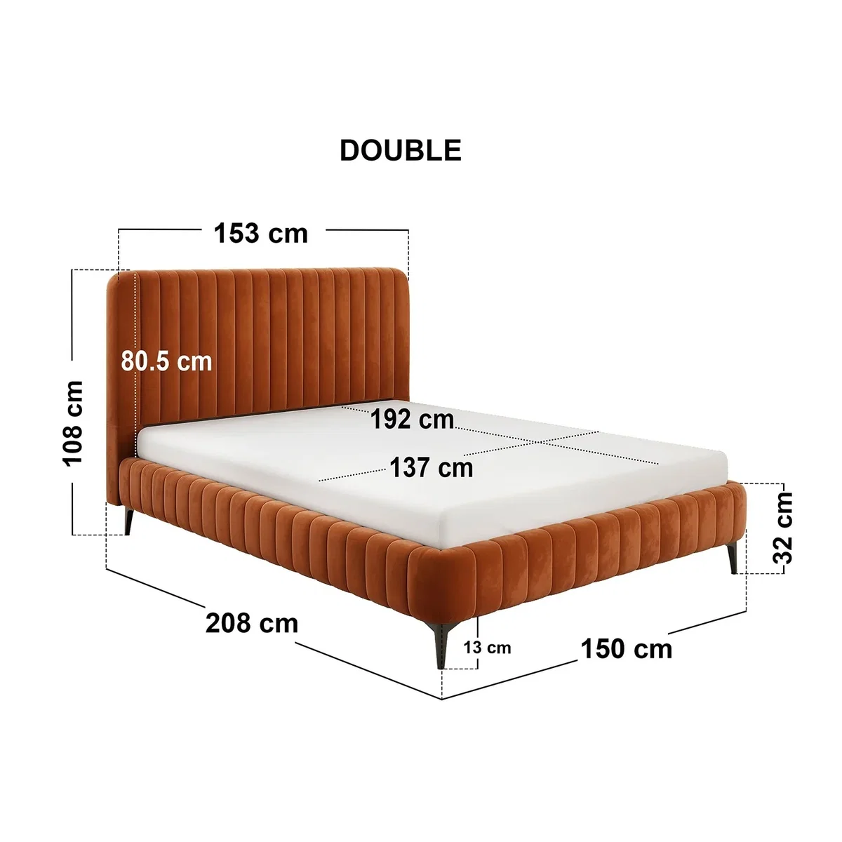 Adelaide Upholstered Bed Frame Burnt Orange King - Burnt Orange – image 6
