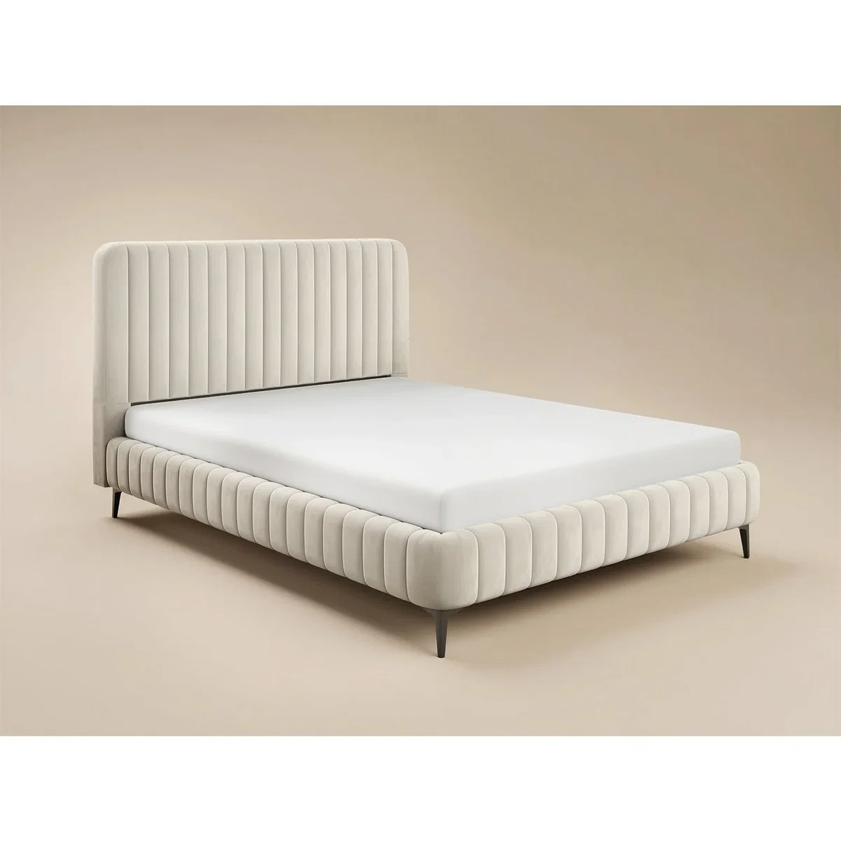 Adelaide Upholstered Bed Frame Beige King - Beige – image 6