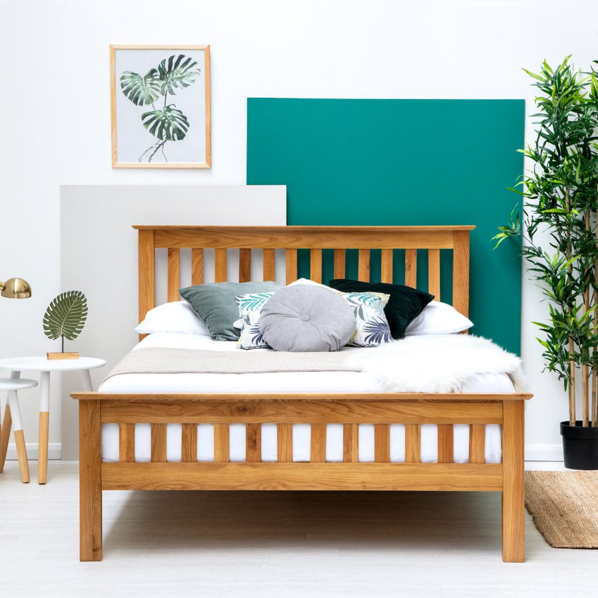 Chelford Farmhouse Style Solid Oak Wooden Bed Frame - Brown / 58g – image 4