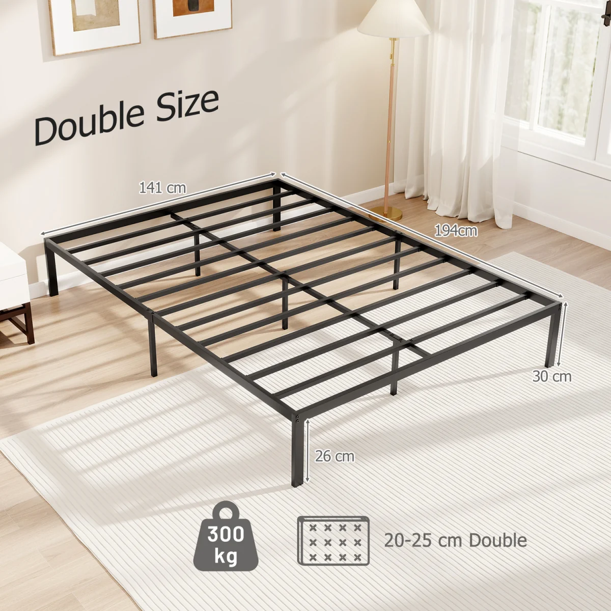 Double Metal Bed Frame - Black – image 2