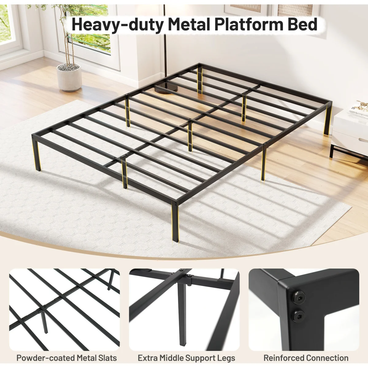 Double Metal Bed Frame - Black – image 8