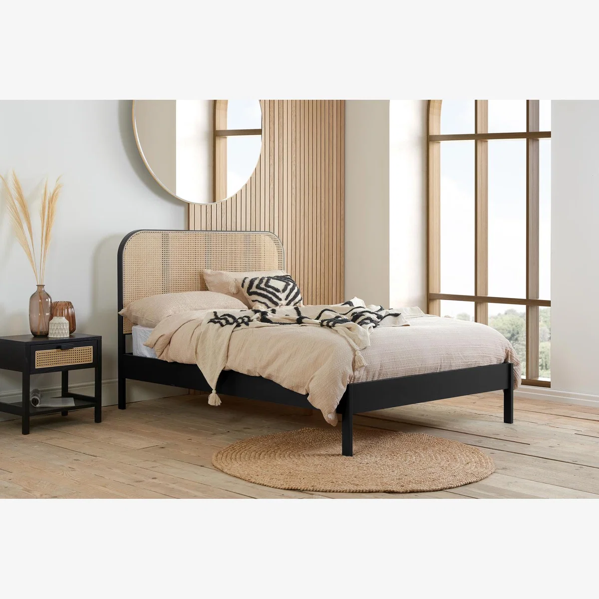 Margot Super King Rattan Bed - Black