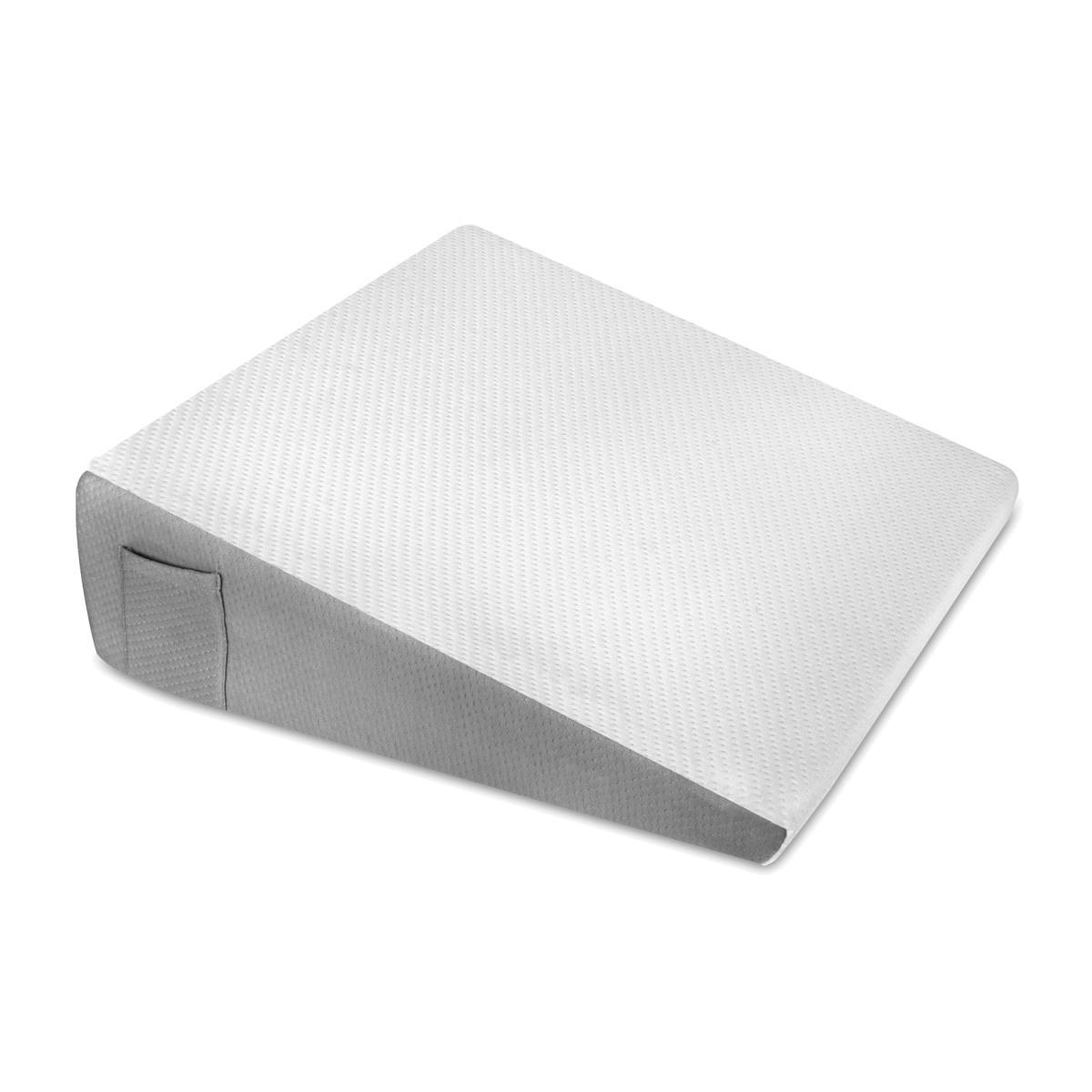 Bed Wedge Pillow for Bed, Orthopaedic Memory Foam, Back Pain Support - White