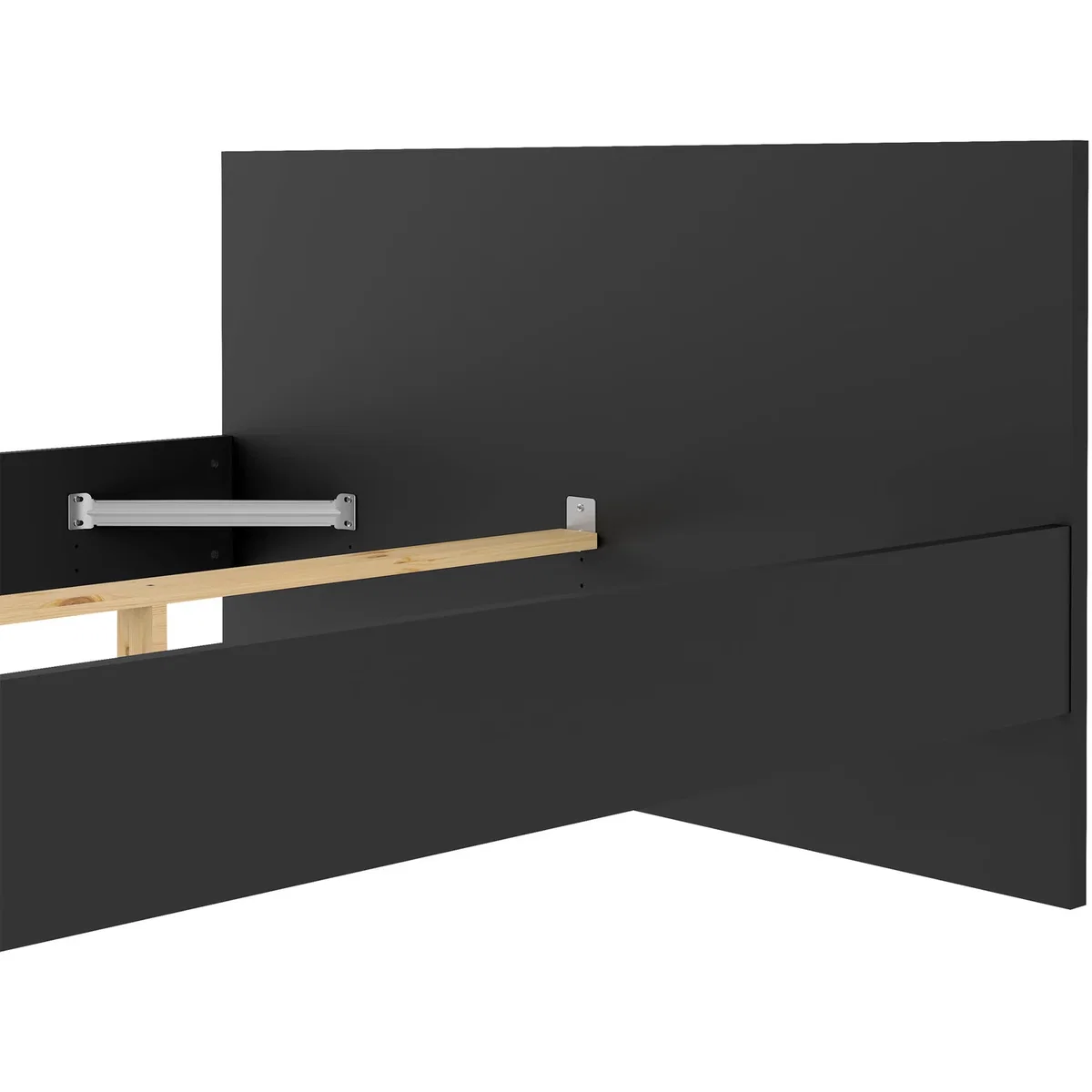 Naia Double Bed 4ft6 (140 x 190) in White High Gloss - Black Matt – image 14