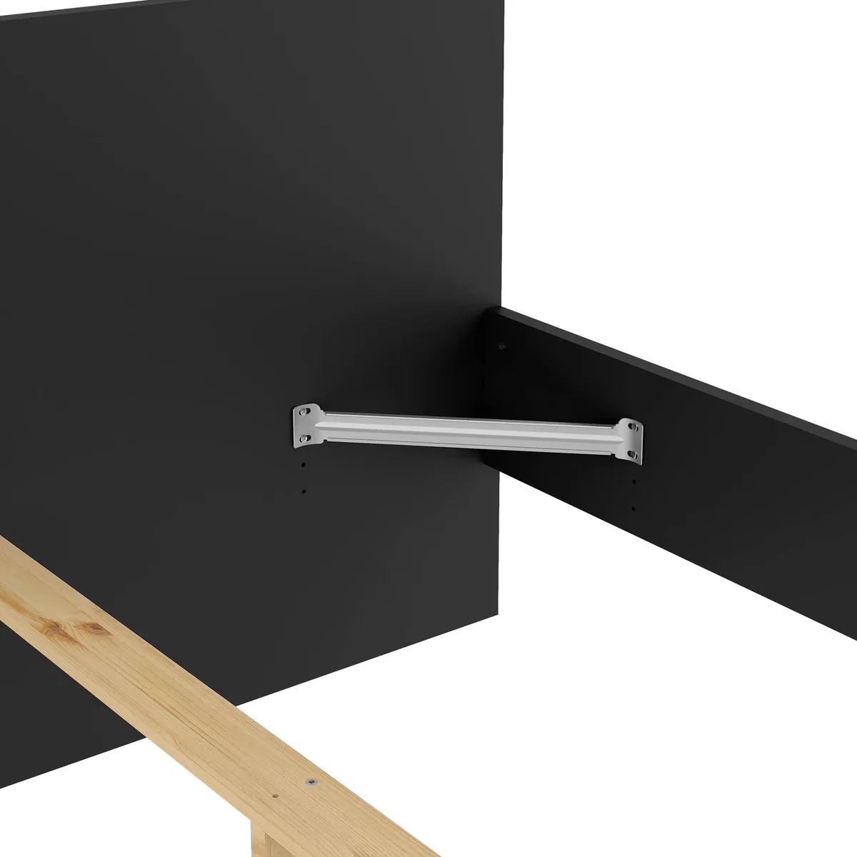 Naia Double Bed 4ft6 (140 x 190) in White High Gloss - Black Matt – image 15