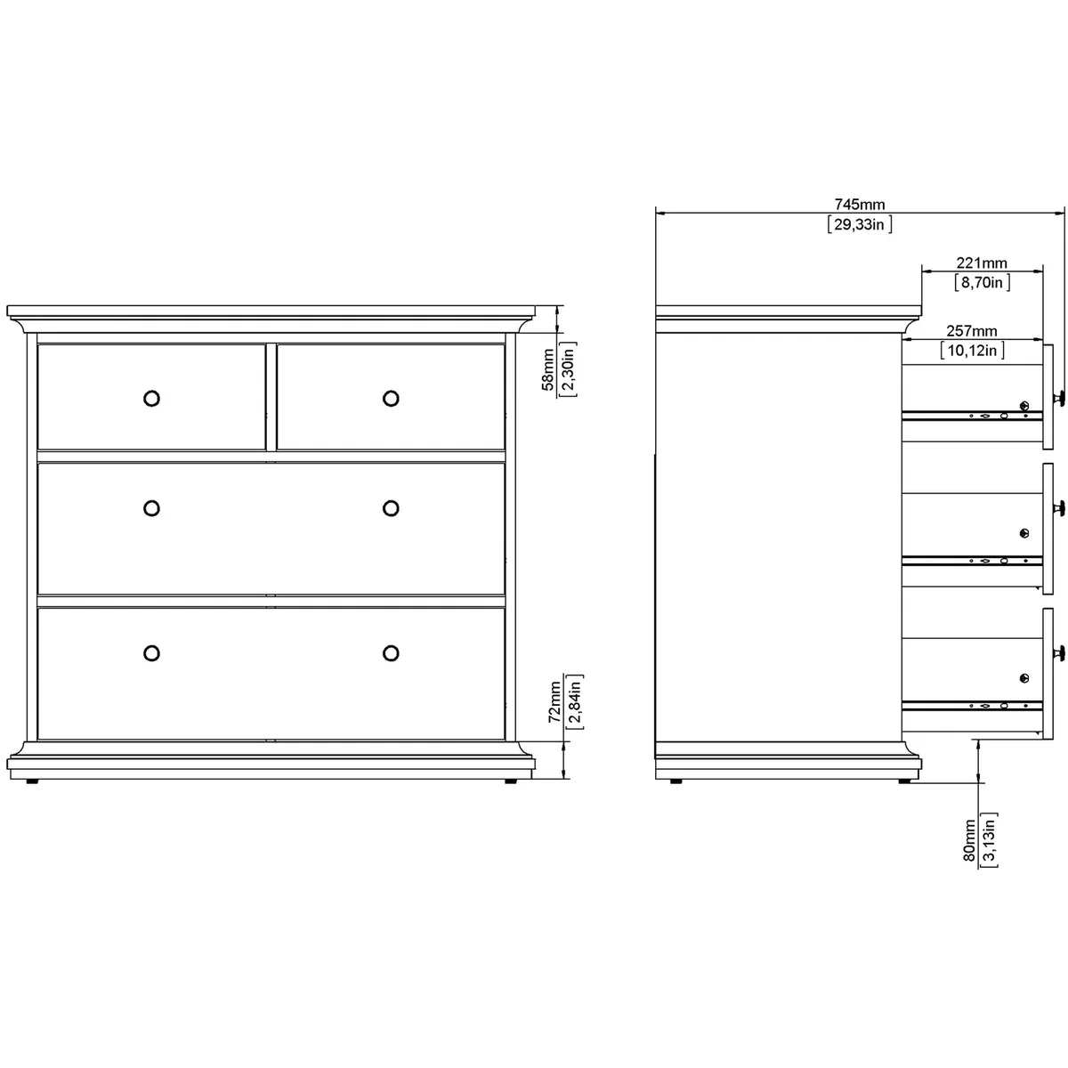 Paris Double Bed (140 x 200) in White - White – image 11