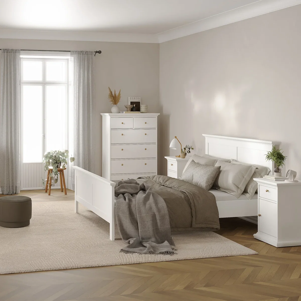 Paris Double Bed (140 x 200) in White - White – image 7