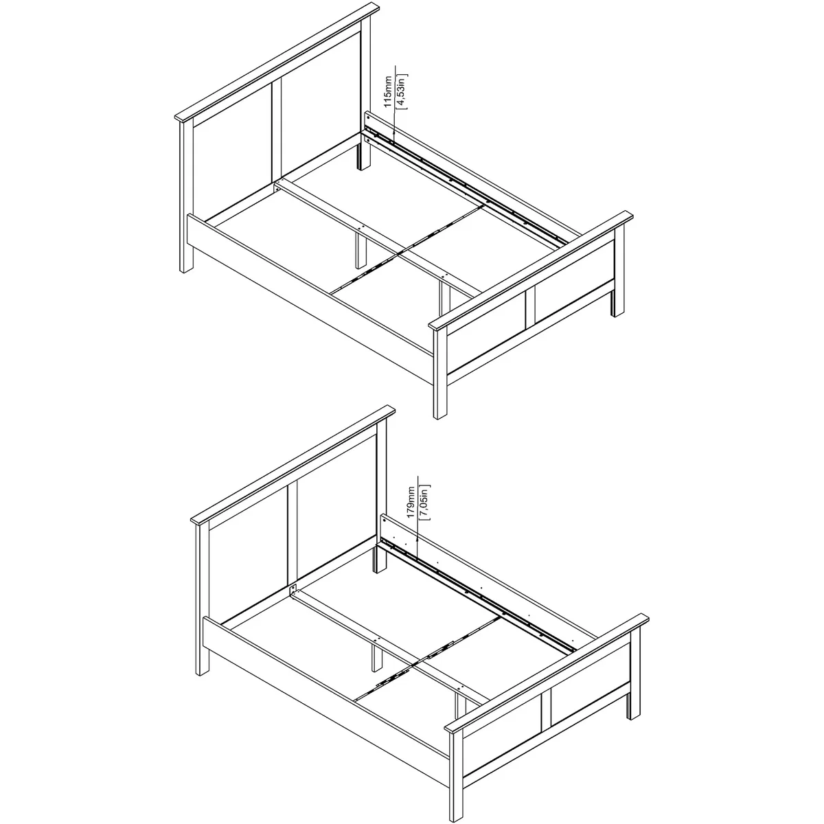 Paris Double Bed (140 x 200) in White - White – image 9