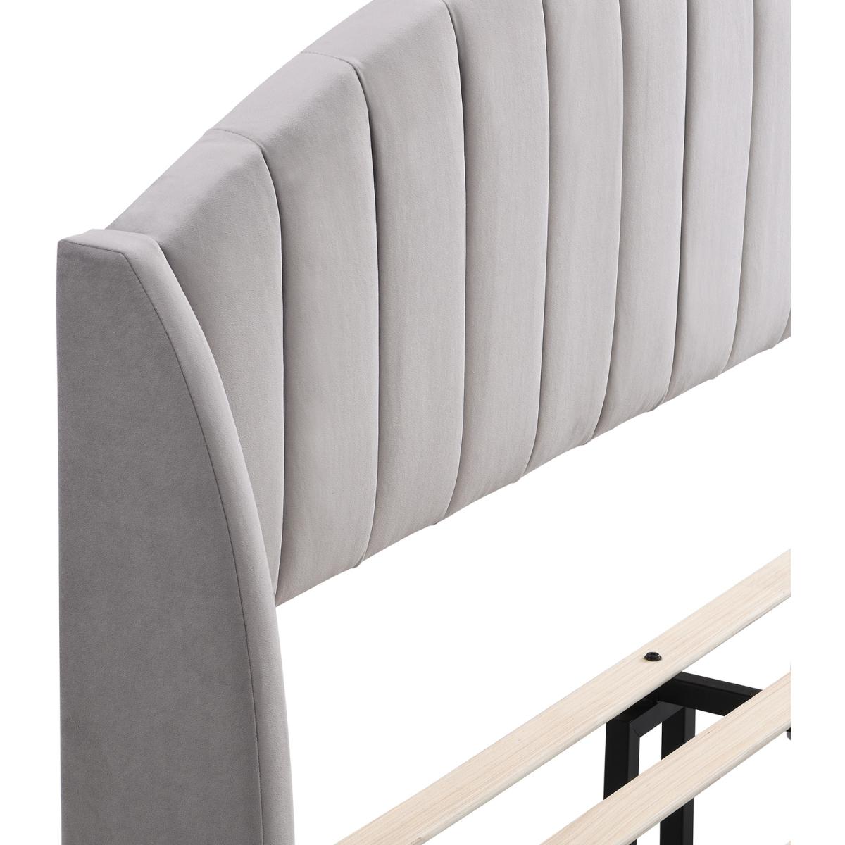 Upholstered Bed King Size Bed - Grey