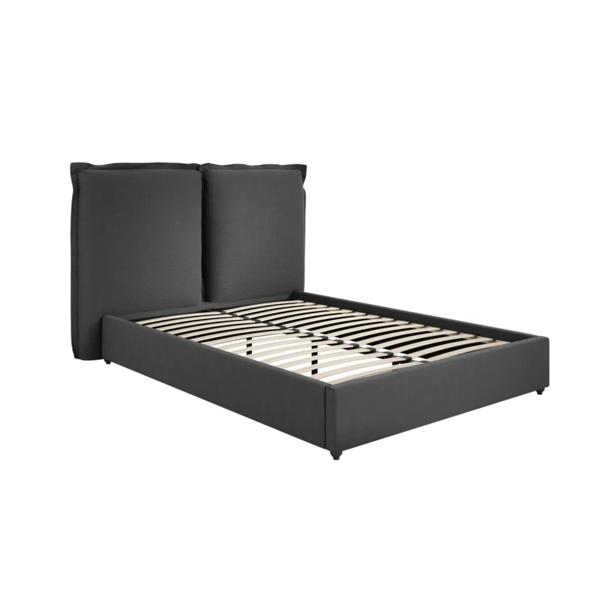Wexford Super King Upholstered Bed in Deep Linen Pillow Headboard - Grey – image 2