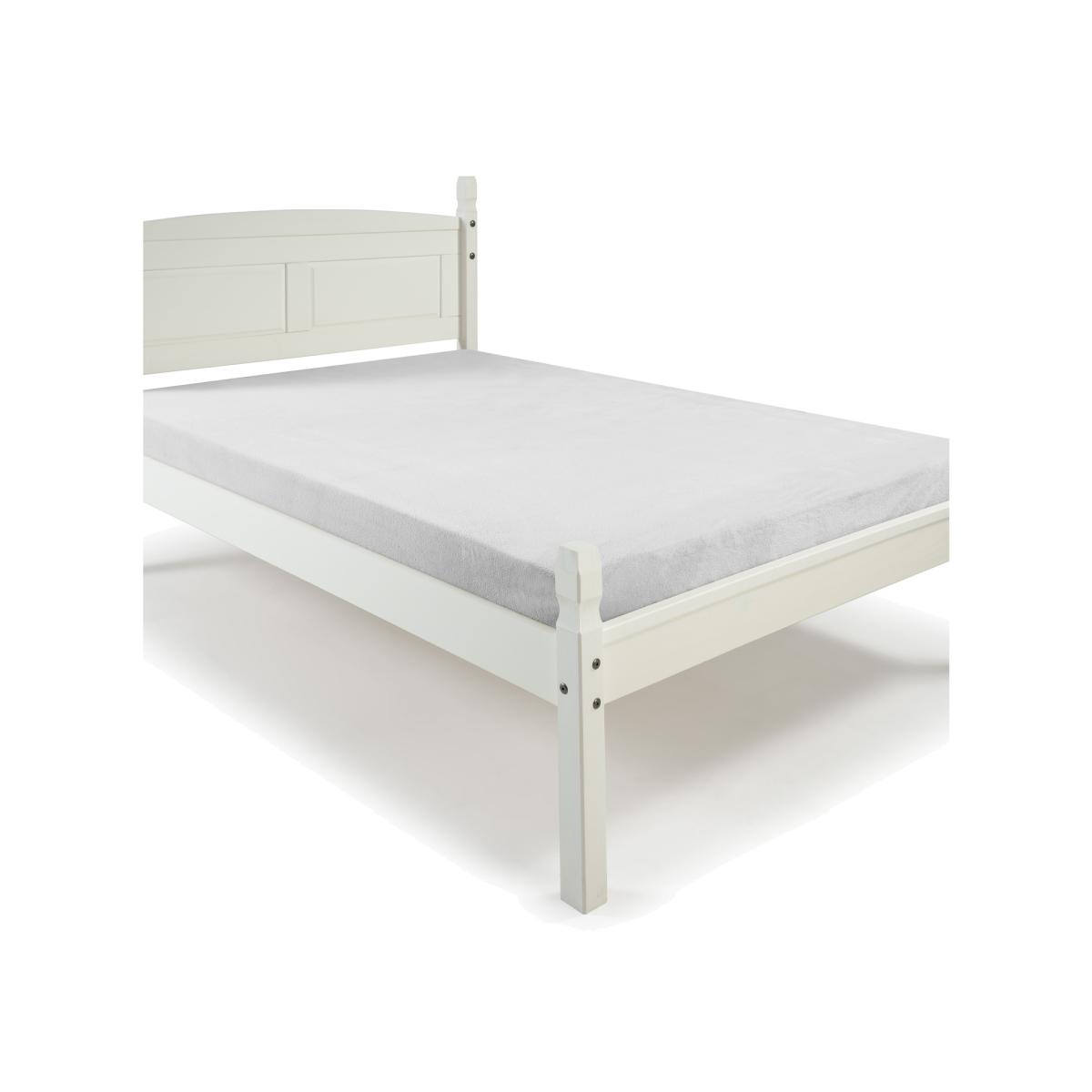 Corona White 4ft6 Double Low End Bed Frame - Distressed White Wax