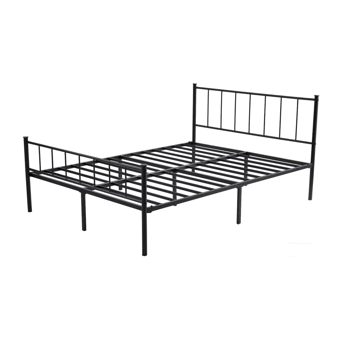 MCC Direct King Size 5FT Metal Bed Frame with Headboard & Footboard Finn - Black