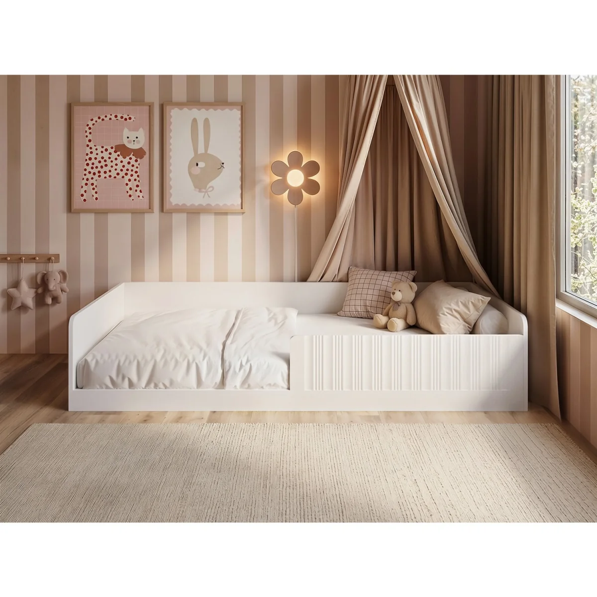 Nadia Single Montessori Floor Bed - White
