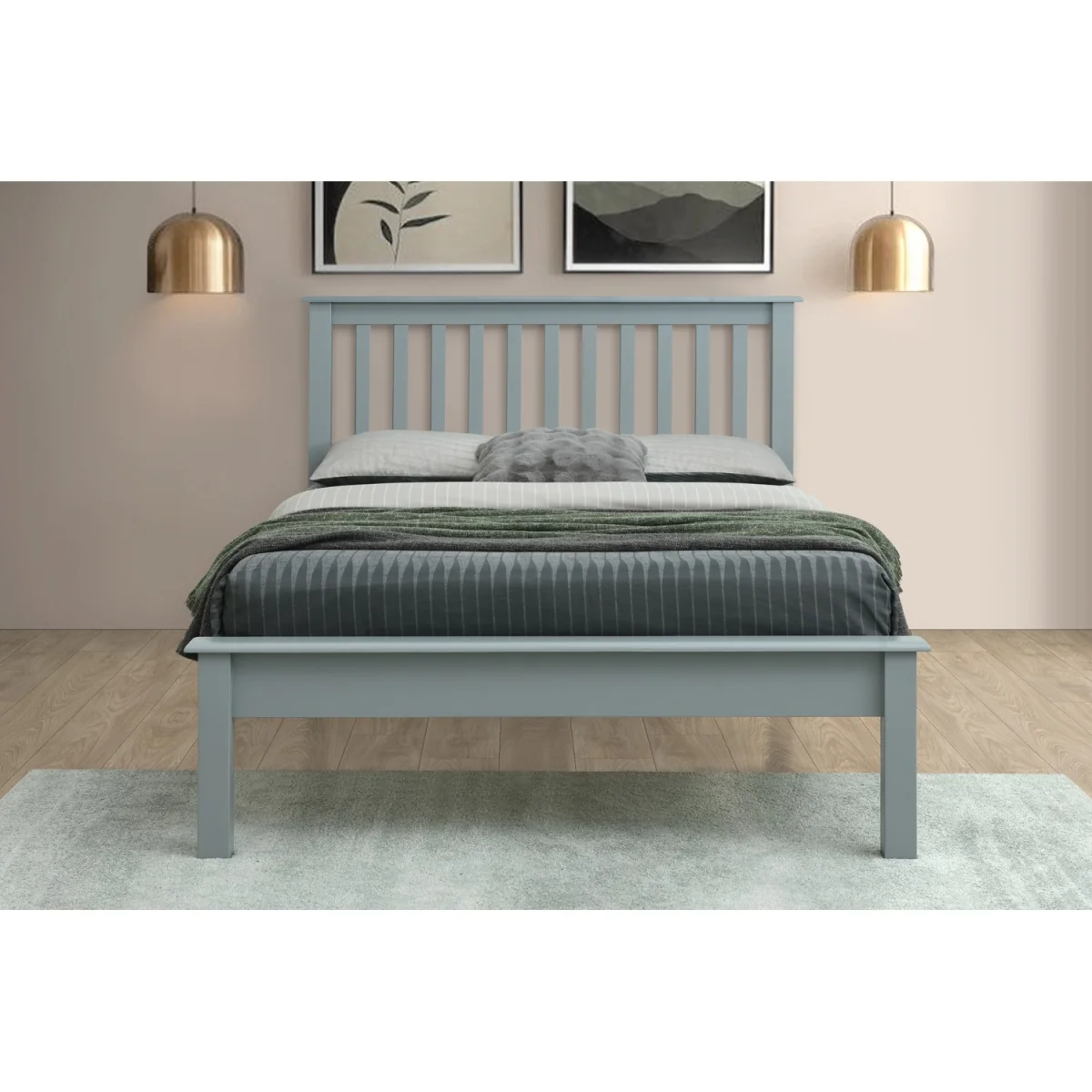 Shaker Grey Wooden Bed Frame - Double - Grey – image 3