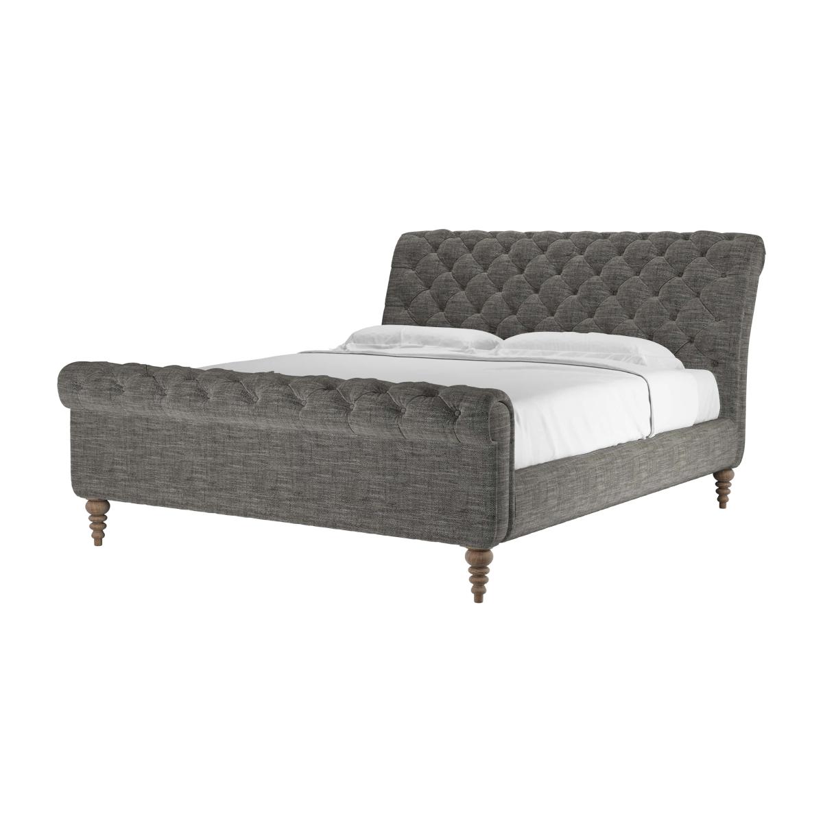 Knightsbridge Super King Bed in Liquorice Baylee Multi-Tone Viscose Linen – image 1