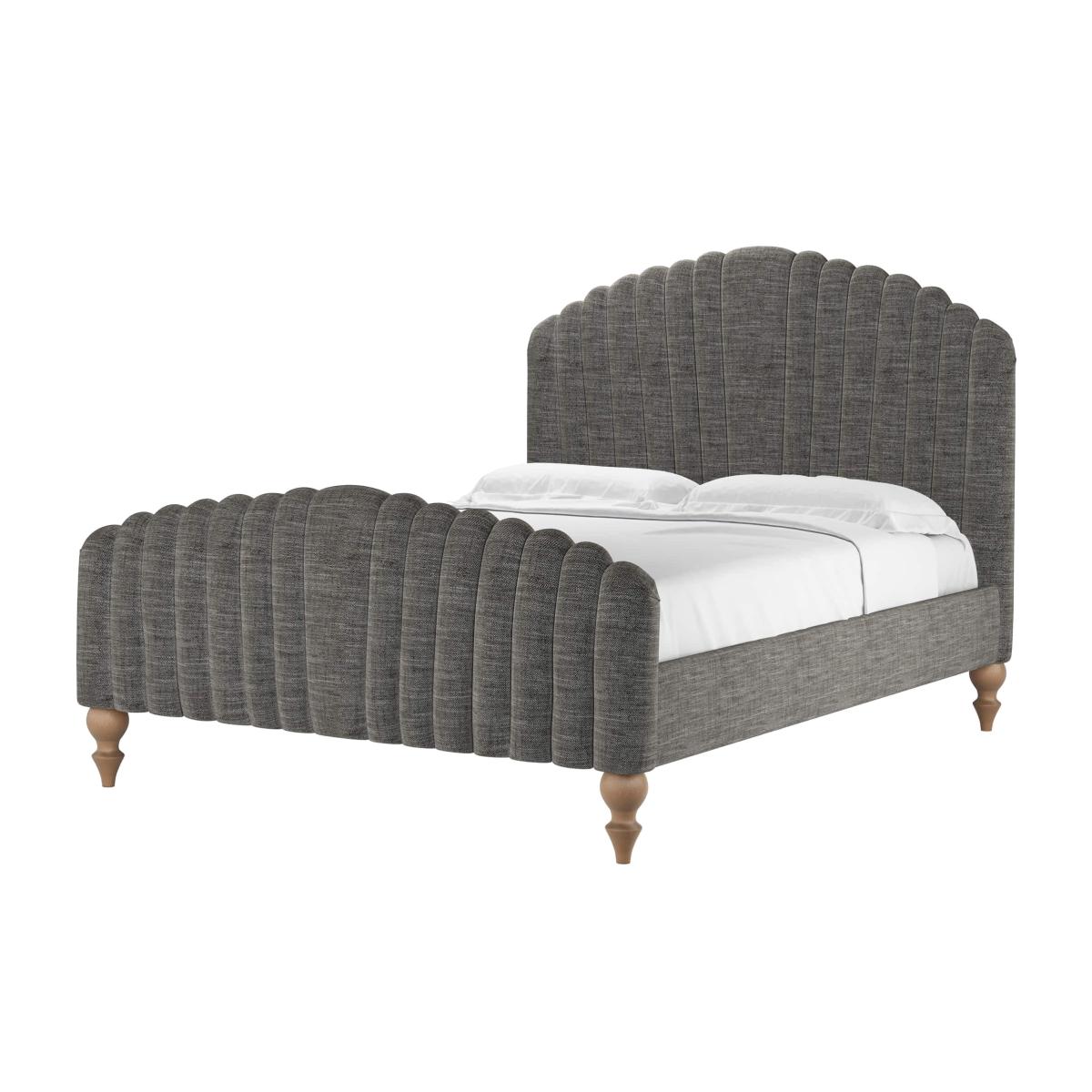 Bella King Bed in Liquorice Baylee Multi-Tone Viscose Linen – image 1