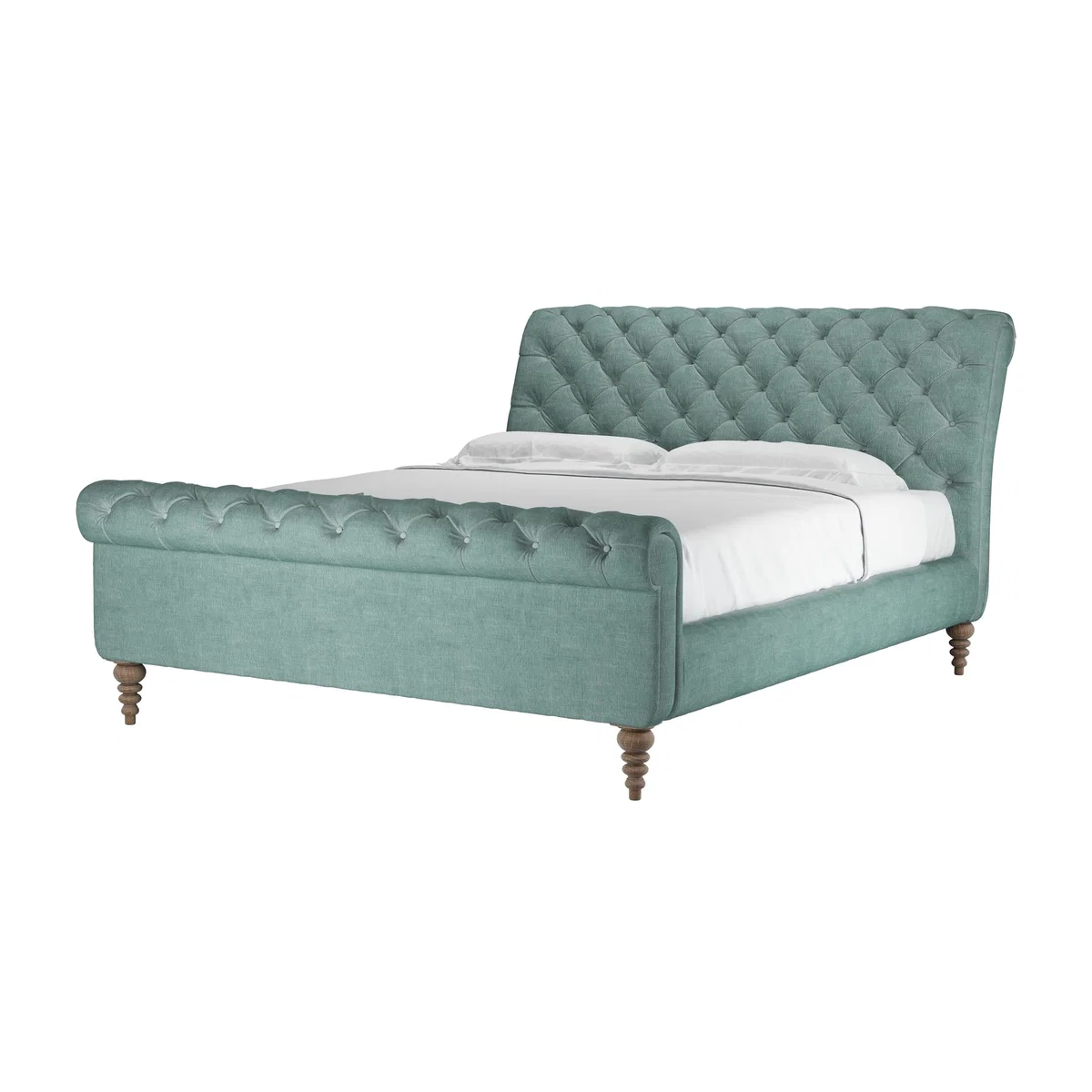 Knightsbridge Super King Bed in Sea Spray Aquaclean Clever Chenille – image 1