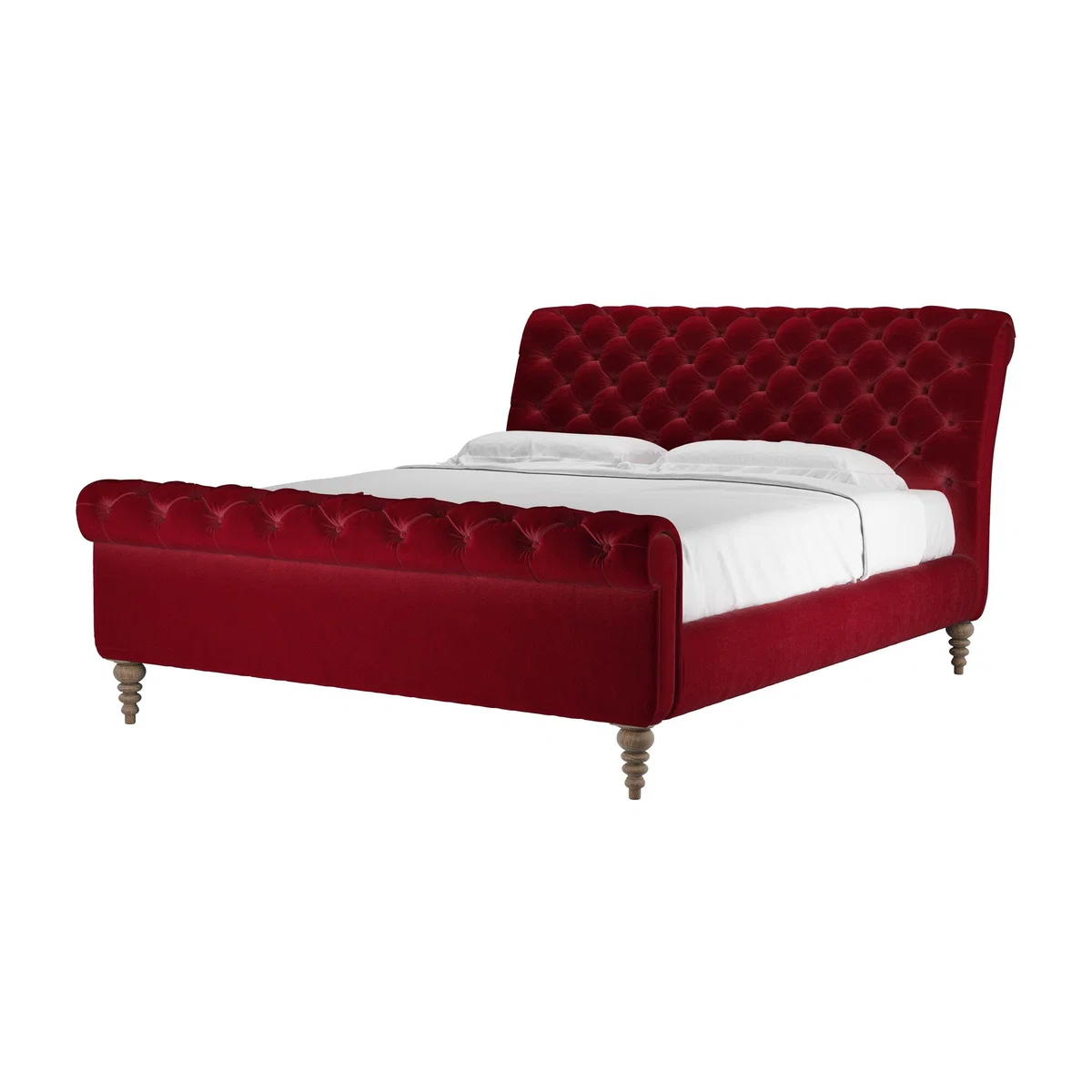 Knightsbridge Super King Bed in Malbec Cotton Matt Velvet – image 1