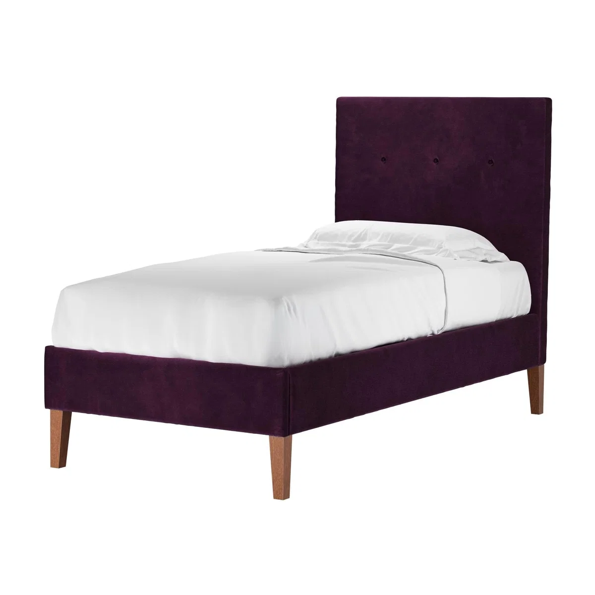 Avery 130cm Single Bed in Damson Smart Velvet – image 1
