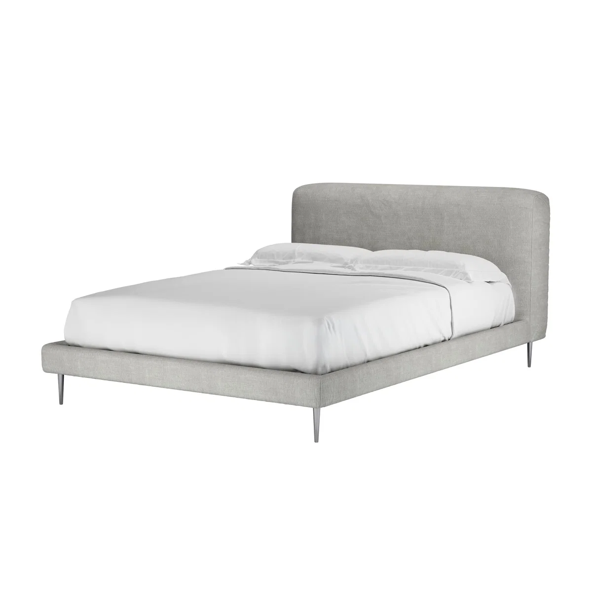 Lucy Double Bed in Fog Aquaclean Clever Chenille – image 1