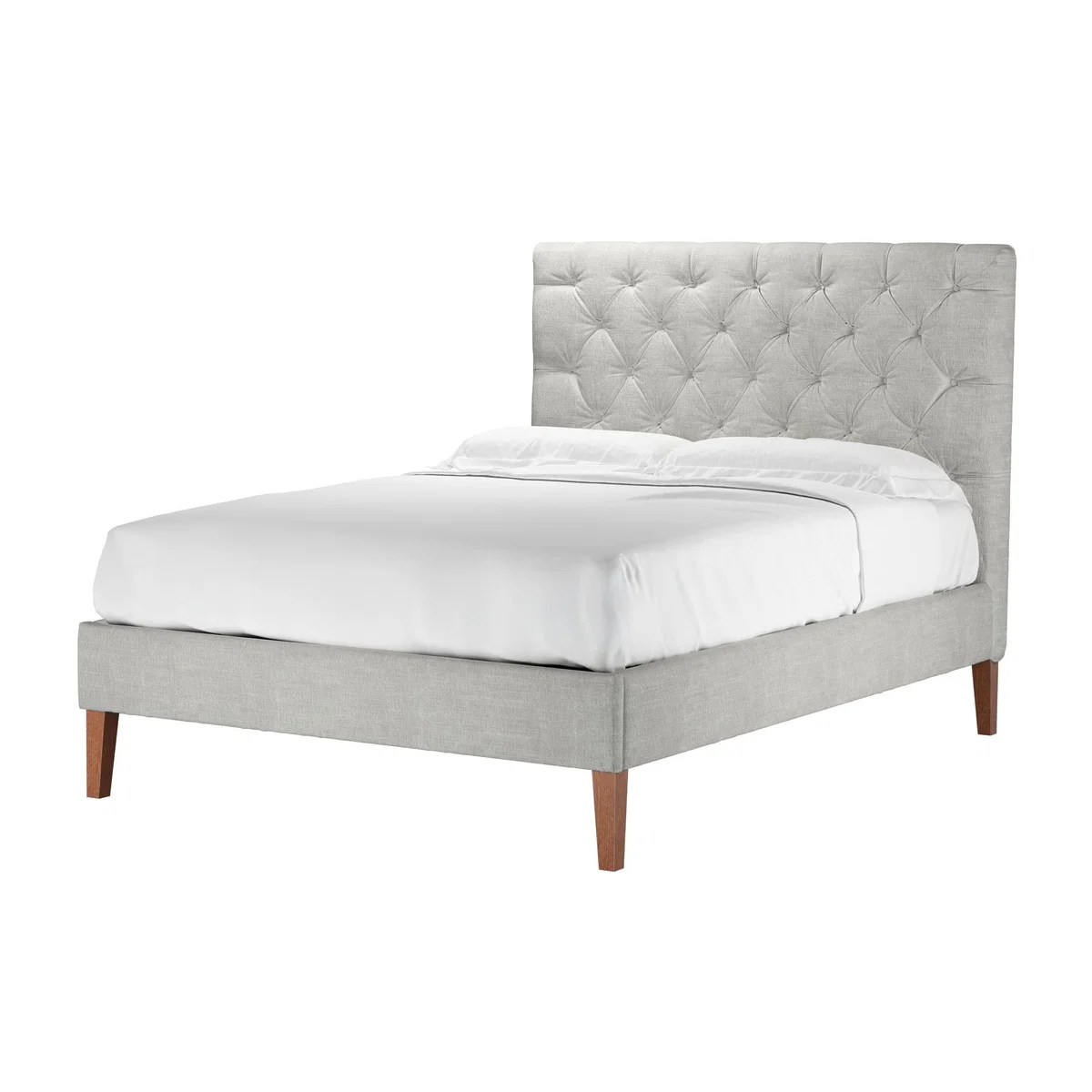 Rosalie 130cm Double Bed in Fog Aquaclean Clever Chenille – image 1