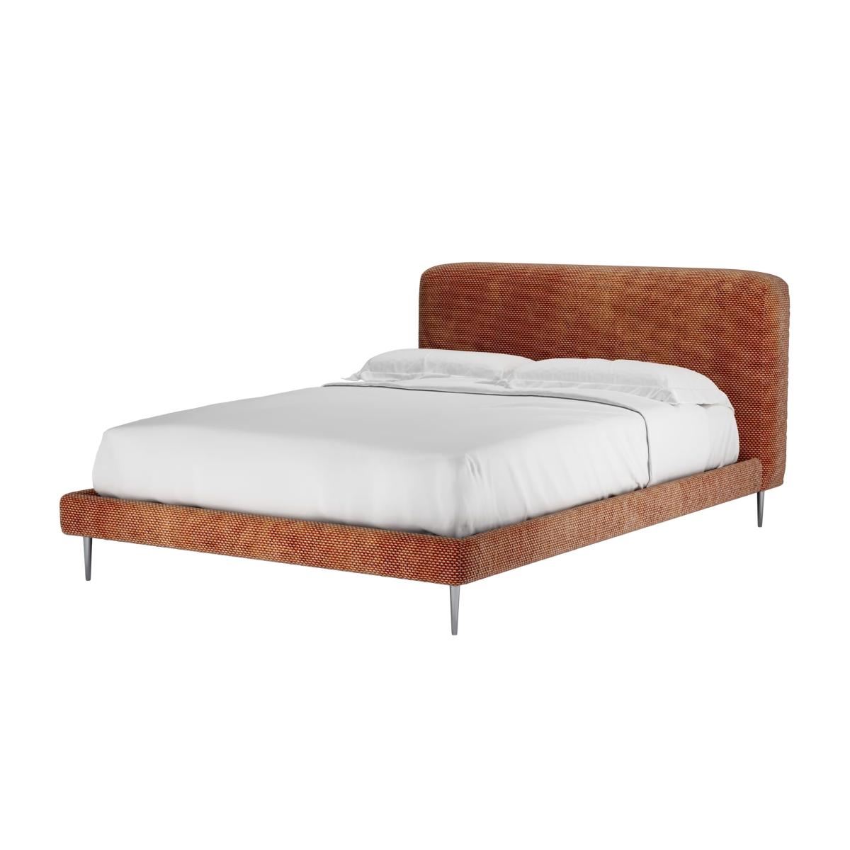Lucy Double Bed in Pomegranate Bubble Velvet – image 1