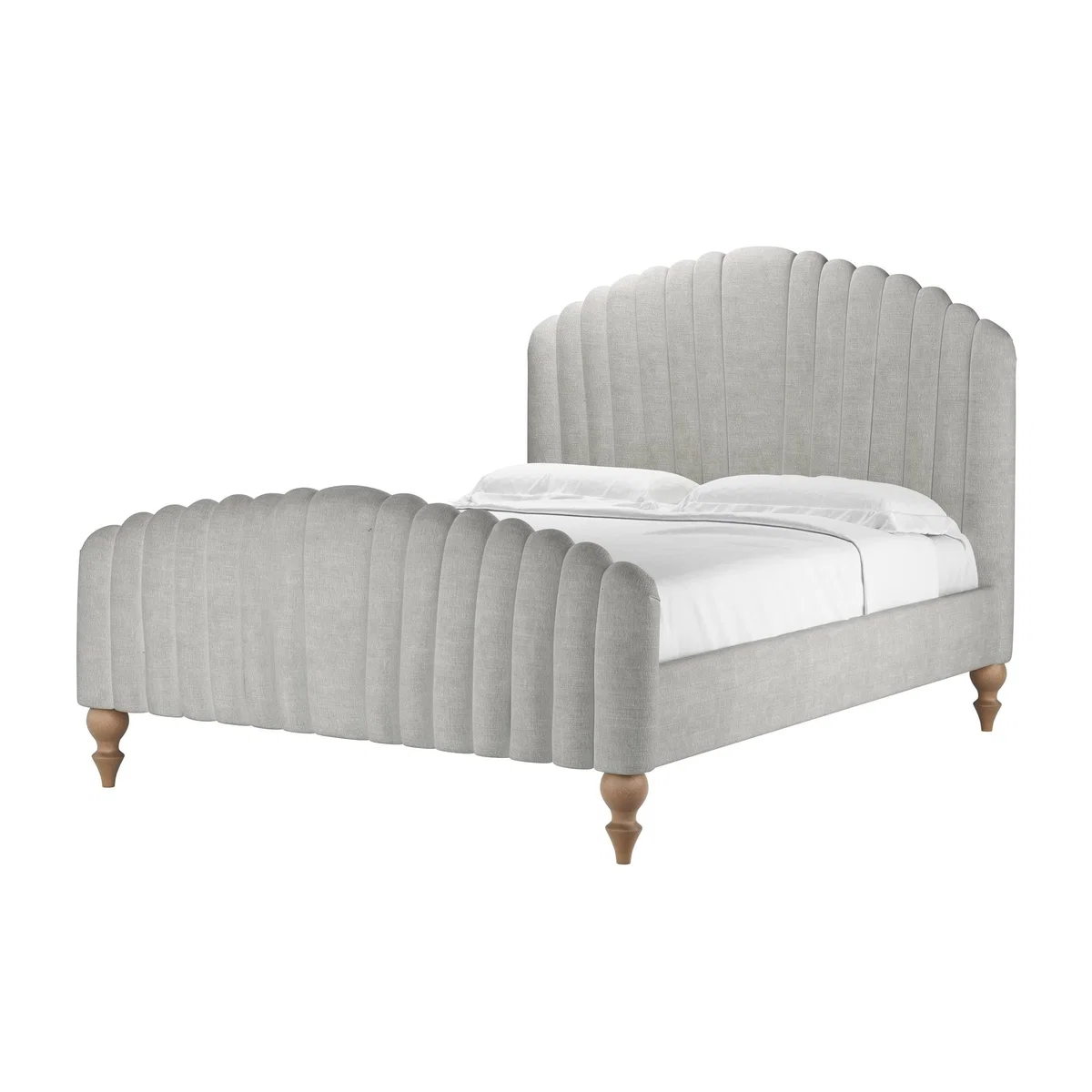 Bella King Bed in Fog Aquaclean Clever Chenille – image 1