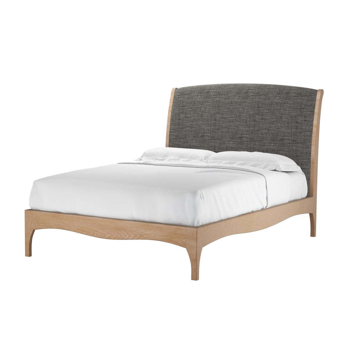 Emilia Double Bed in Liquorice Baylee Multi-Tone Viscose Linen – image 1