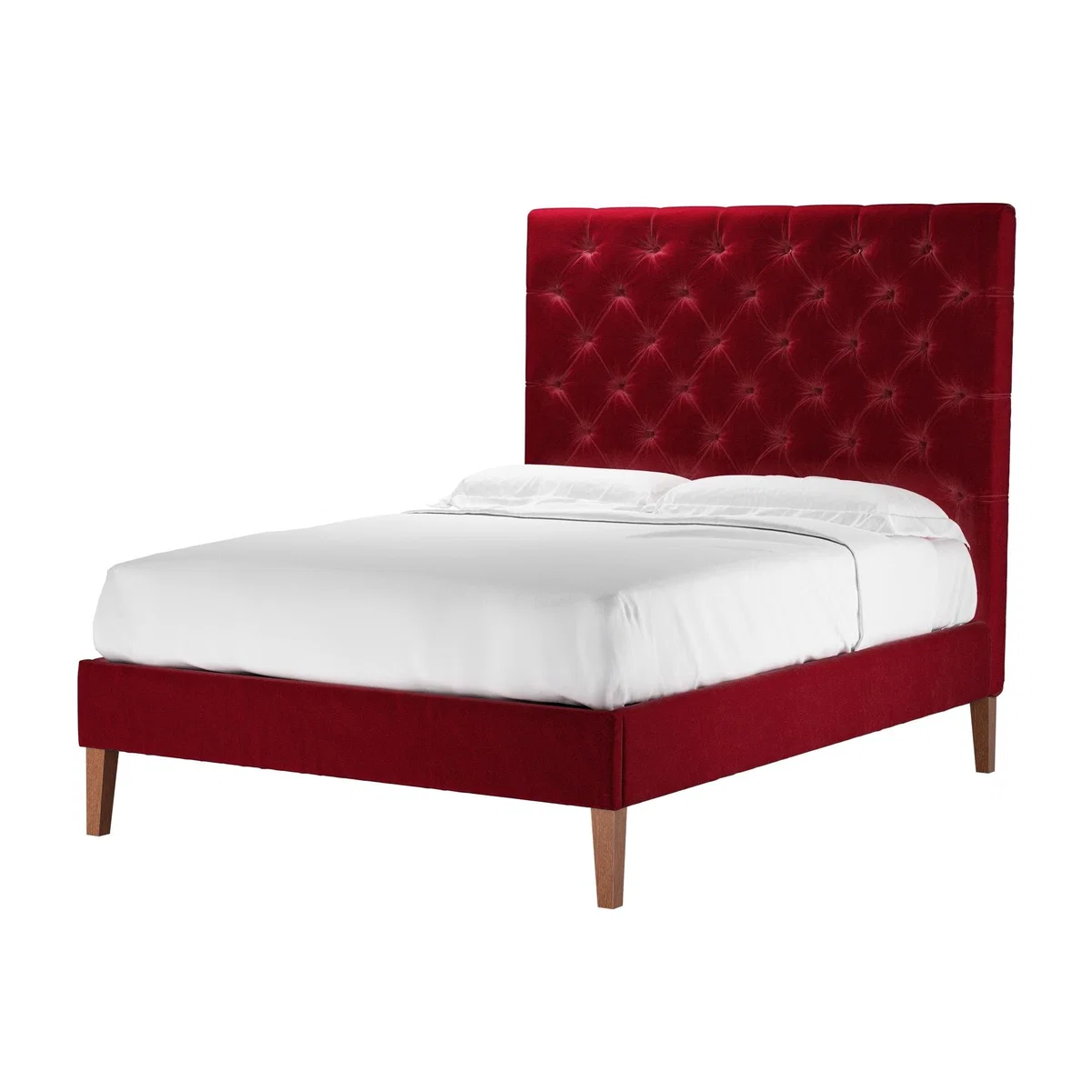 Rosalie 150cm Double Bed in Malbec Cotton Matt Velvet – image 1