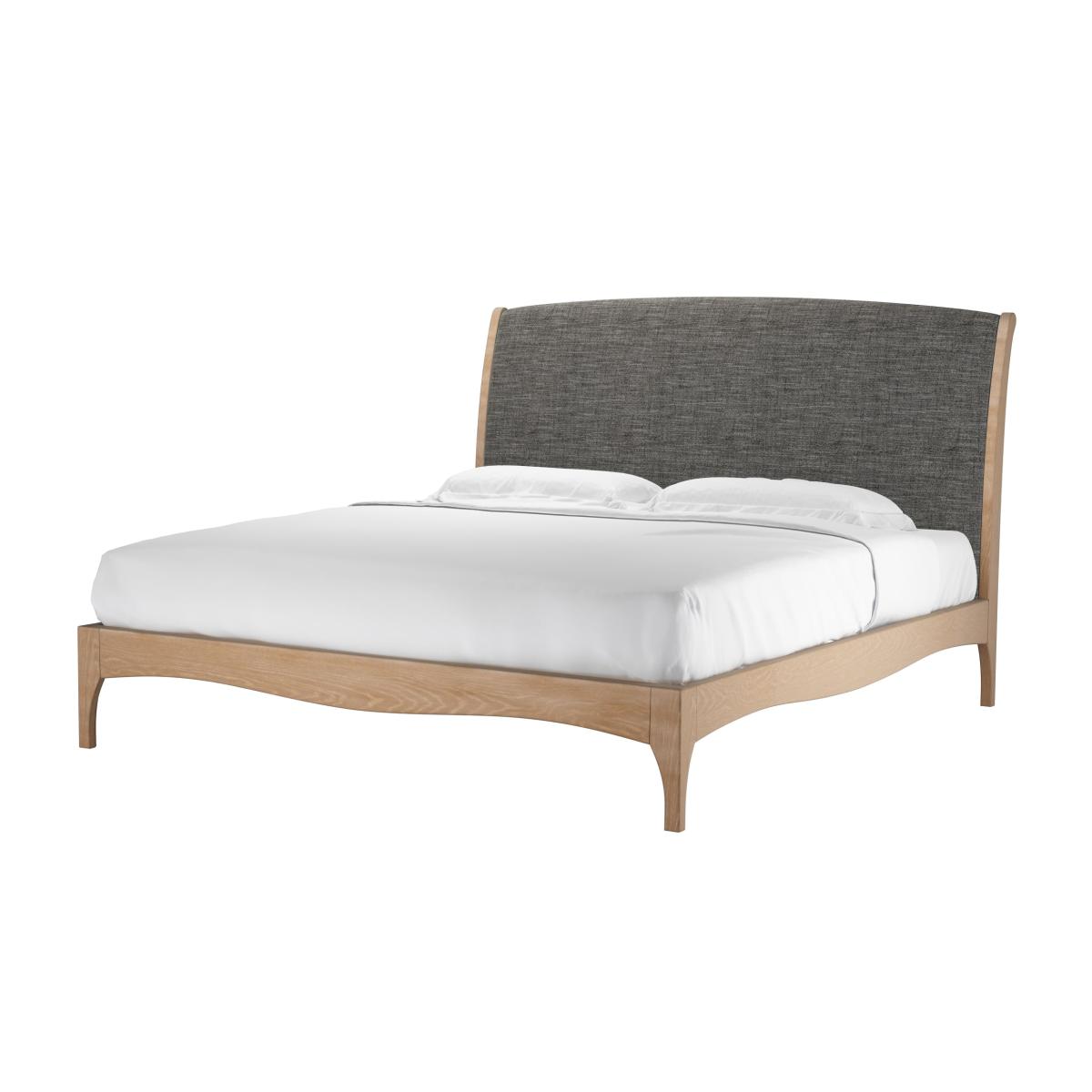 Emilia Super King Bed in Liquorice Baylee Multi-Tone Viscose Linen – image 1