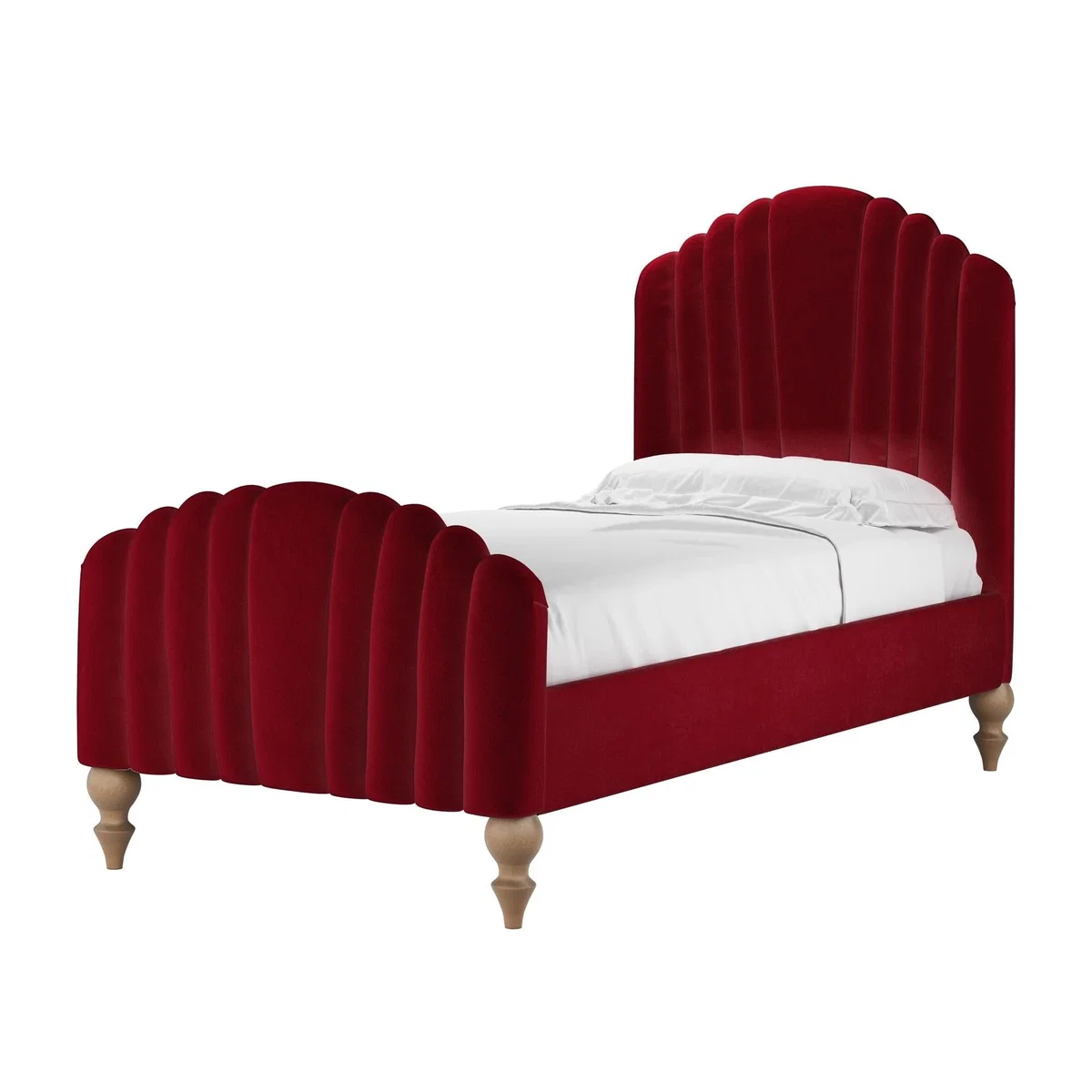 Bella Single Bed in Malbec Cotton Matt Velvet – image 1